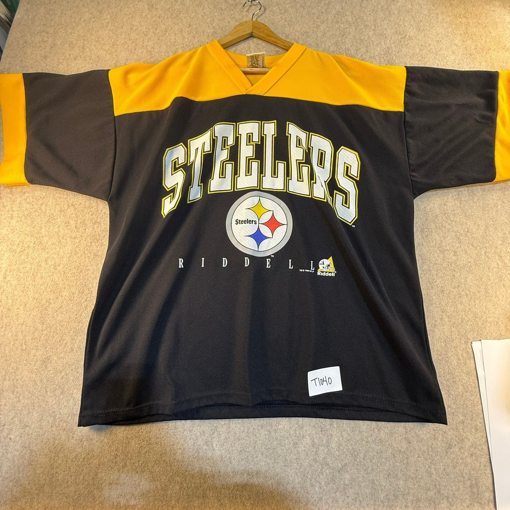 Vintage 1996 Pittsburgh Steelers Riddell Jersey Shirt Mens XL‎ Black Yellow USA